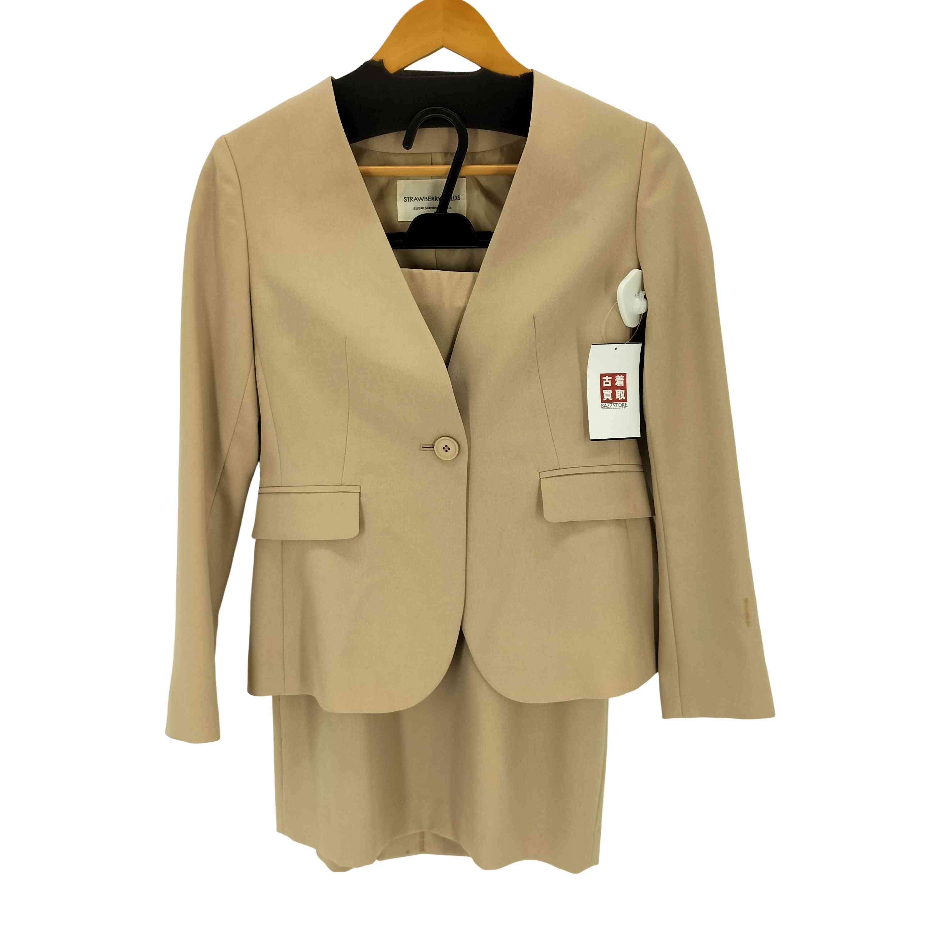 【中古】ストロベリーフィールズ STRAWBERRY-FIELDS ノーカラーセットアップ レディース 1