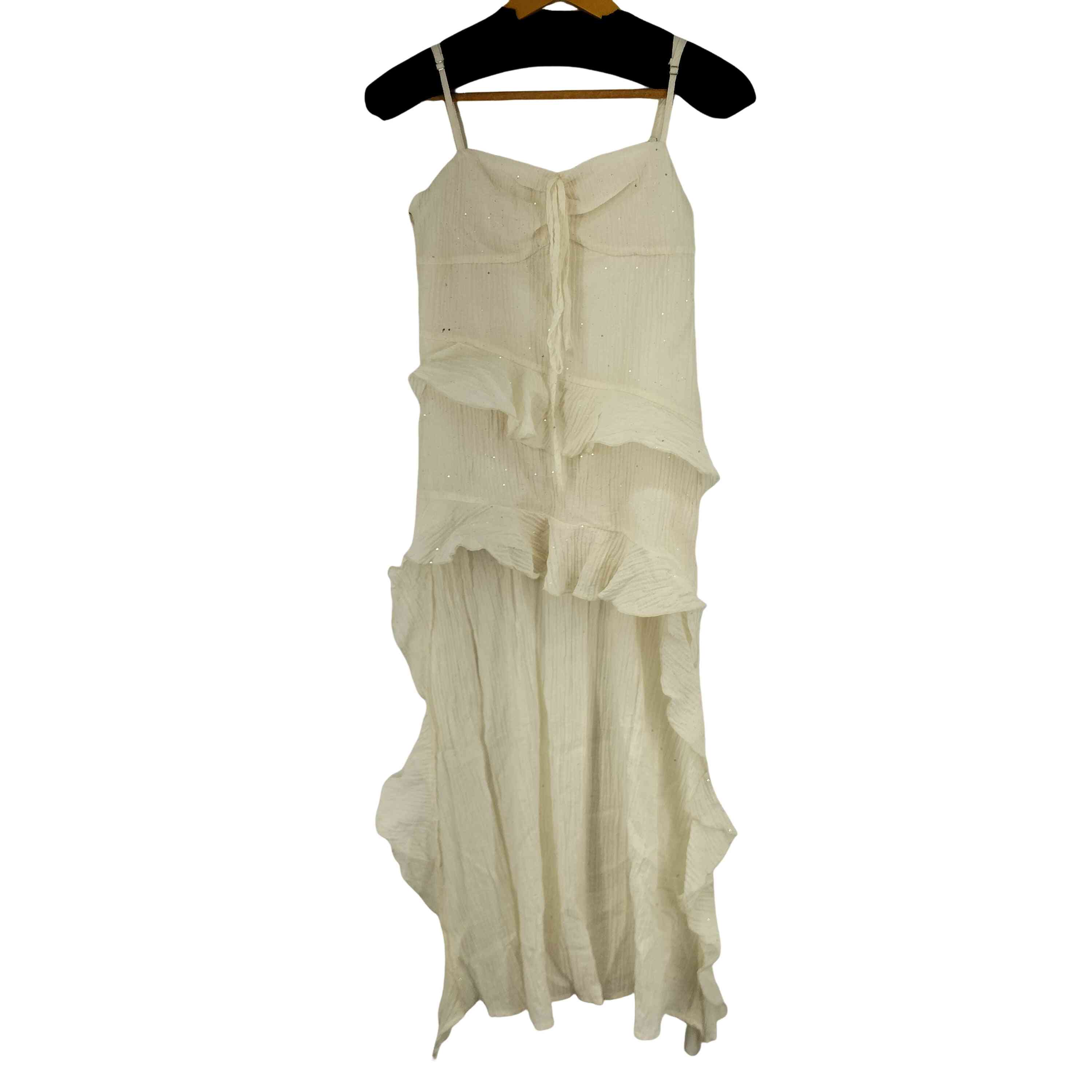 【中古】ユーズドフルギ USED古着 ラメティアードキャミワンピース レディース 表記無