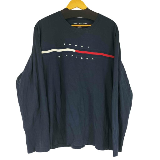【中古】トミーヒルフィガー TOMMY HILFIGER リブライン ロゴ クルーネック L/S Tシャツ レディース XL 【中古】トミーヒルフィガー TOMMY HILFIGER リブライン ロゴ クルーネック L/S Tシャツ レディース XL