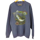 【中古】ヴァンヒューゼン VAN HEUSEN 90S USA製 プリントスウェット メンズ import:XL