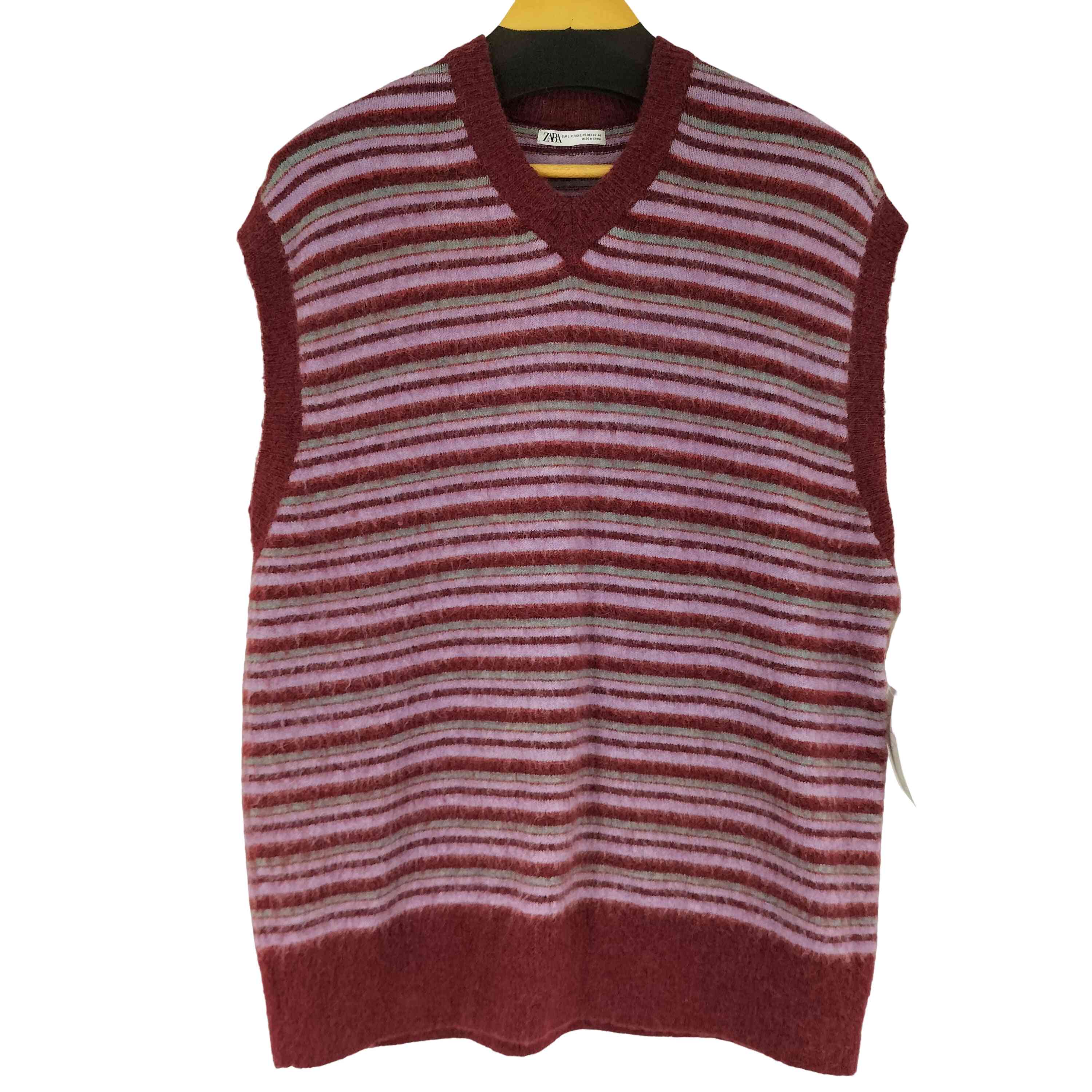 【中古】ザラ ZARA ジオメトリック ニットベスト レディース L-XL