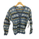 【中古】セントジョンズベイ STJOHNS BAY ネイティブ柄 ジップアップ アクリル カーディガン レディース import:L