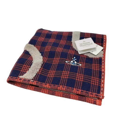【中古】ヴィヴィアンウエストウッド Vivienne Westwood オーブ刺繍 チェック柄 サークルデザイン ハンカチ レディース 表記無 【中古】ヴィヴィアンウエストウッド Vivienne Westwood オーブ刺繍 チェック柄 サークルデザイン ハンカチ レディース 表記無