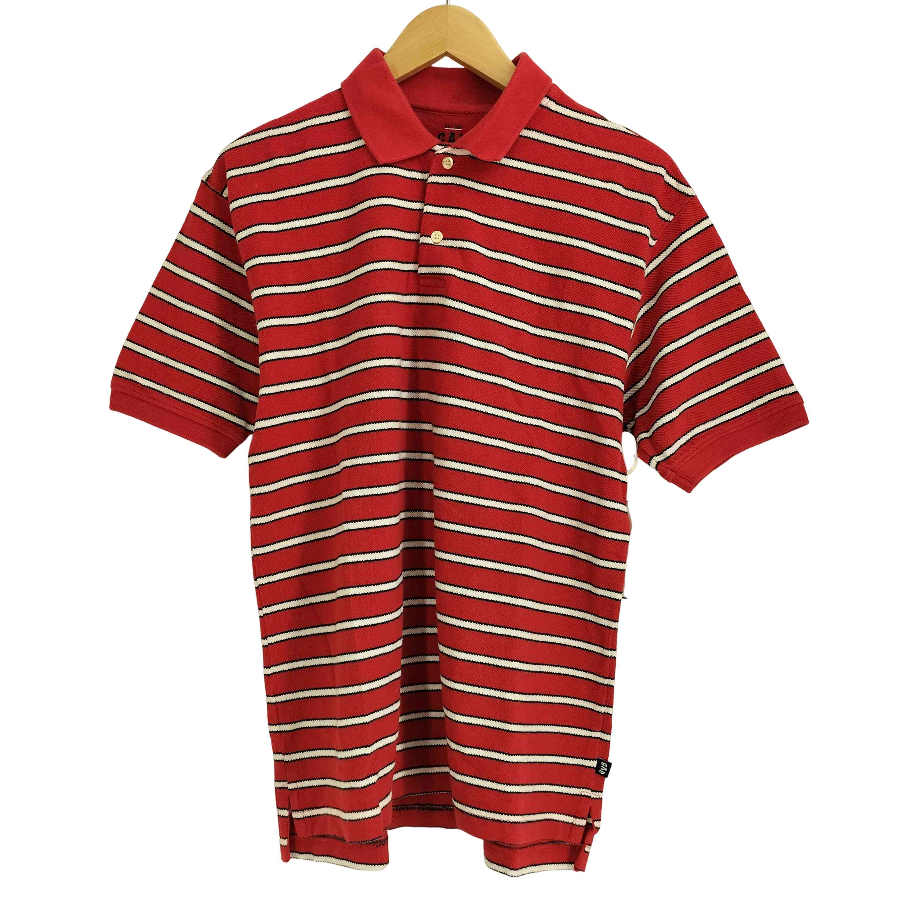 【中古】ギャップ Gap 00S ボーダー ポロシャツ メンズ import：XXL