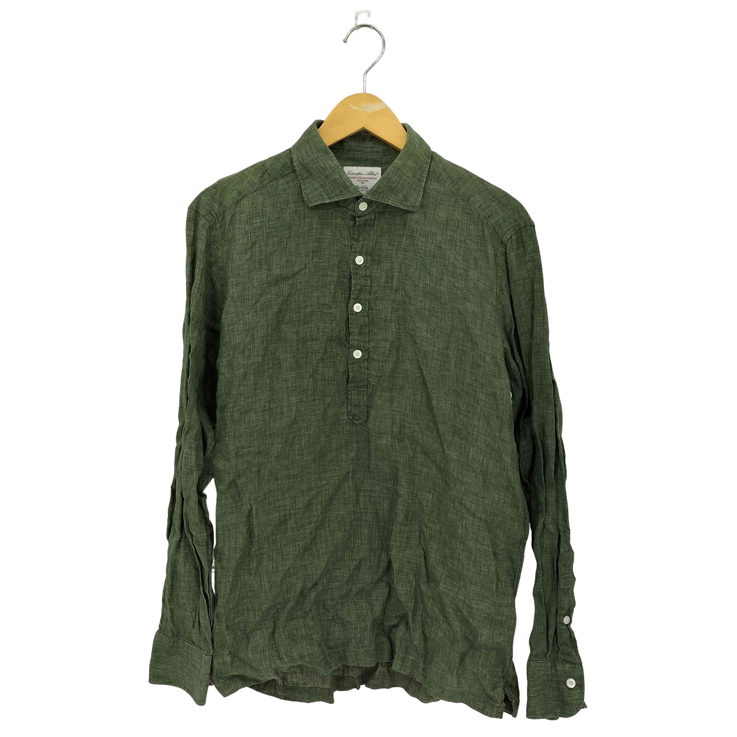 【中古】ブリッラペルイルグースト BRILLA per il gusto リネン ロングスリーブ カプリシャツ メンズ J..