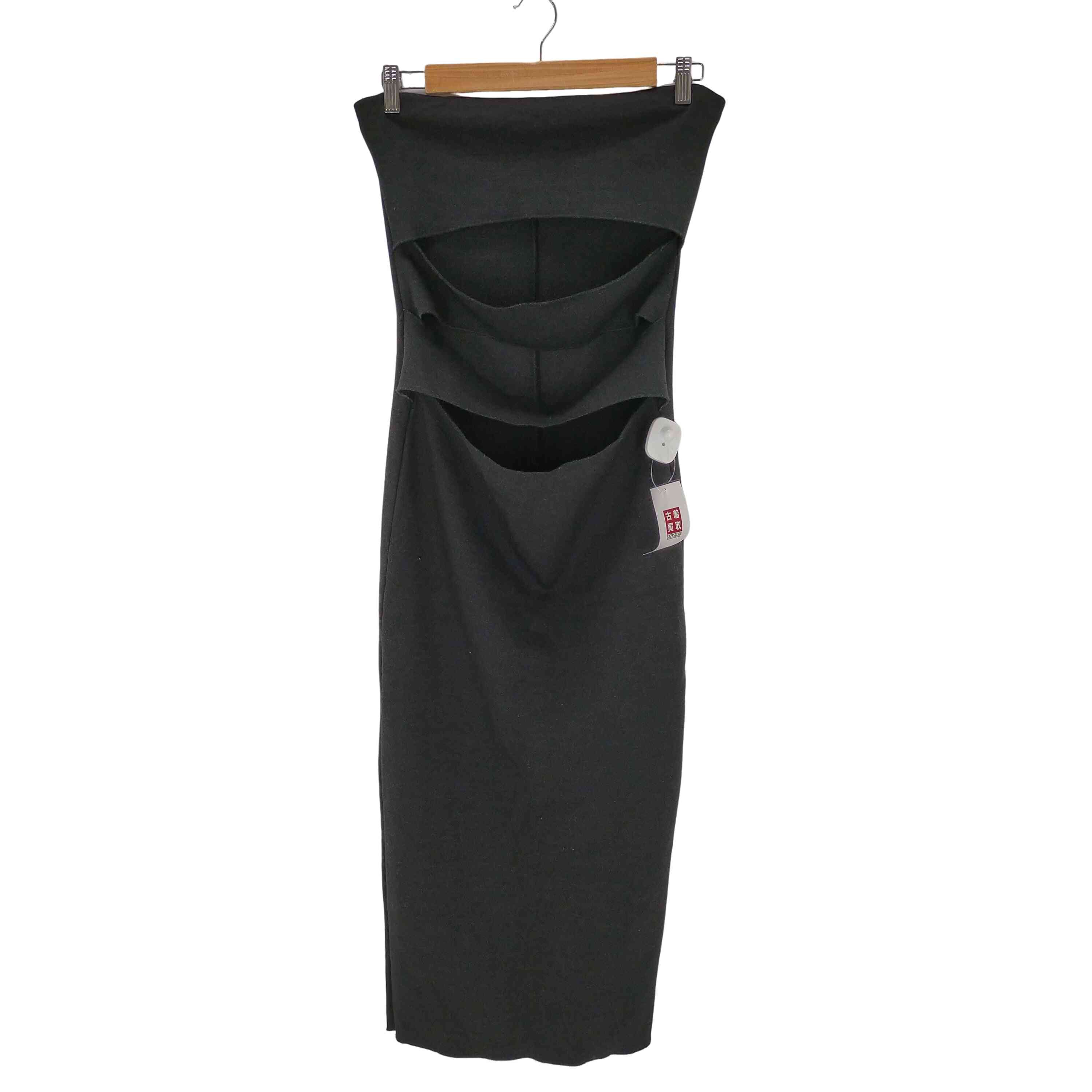 【中古】ザラ ZARA LONG DRESS WITH CUT OUT DETAIL BLACK レディース import:L