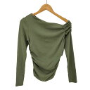 【中古】ザラ ZARA GATHERED T-SHIRT L/S ワンショルダー トップス レディース import:M