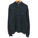 【中古】ポロバイラルフローレン Polo by RALPH LAUREN ポニー 刺繍 ハーフジップ コットン ニット メンズ import:XL