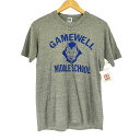 【中古】ラッセルアスレチック RUSSELL ATHLETIC 80s- USA製 袖シングル GAMEWELL MIDDLE SCHOOL クルーネックTシャ...