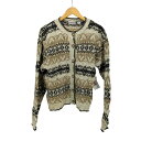 【中古】ユーズドフルギ USED古着 SKYR ボーダー ニット カーディガン レディース import:M