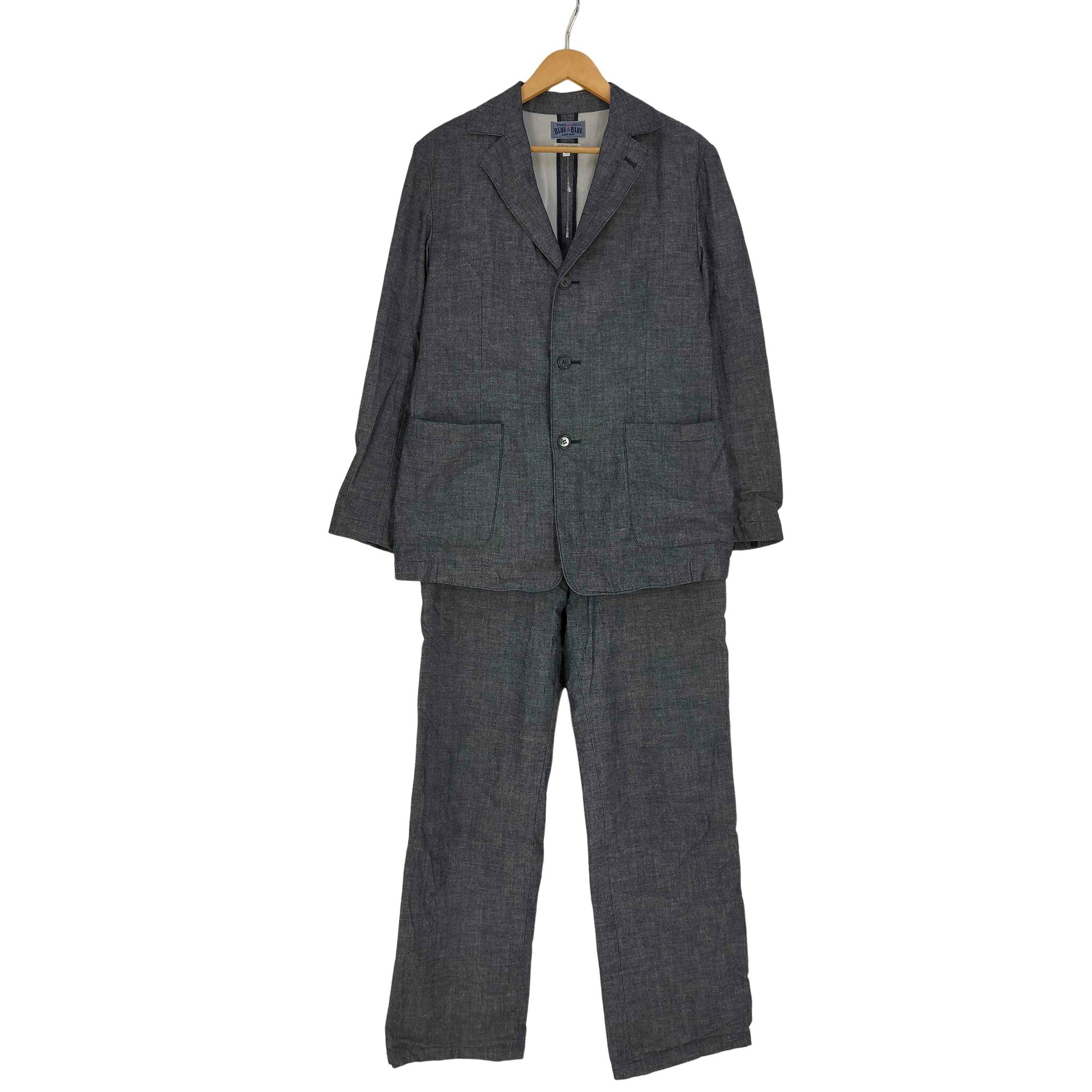 【中古】ブルーブルー BLUE BLUE PURE INDIGO インディゴ コットン 3B テーラードジャケット ストレートパンツ セットアップ メンズ 2