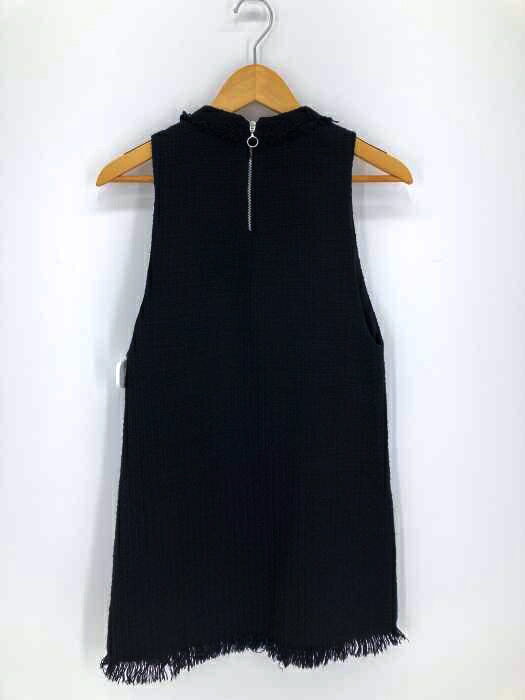ZARABASIC ザラベーシック ジャンパーワンピース レディース - 黒系 JPN：XS 日本サイズ：XS 相当 ツイードフリンジジャンパースカート【中古】【ブランド古着バズストアBAZZSTORE】【061020】