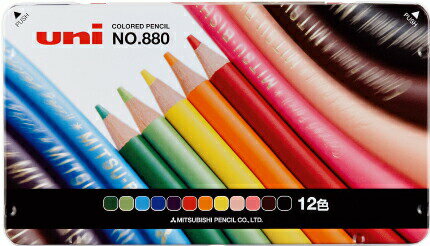 ☆三菱鉛筆 MITSUBISHI ／色鉛筆 880　12色セット　K88012CPN