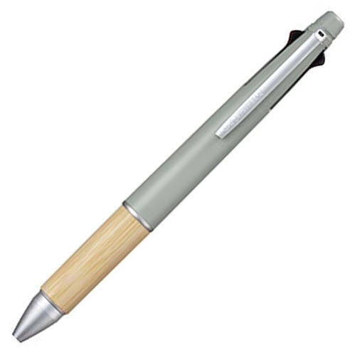 ☆【送料無料】三菱鉛筆 MITSUBISHI ／ジェットストリーム 多機能ペン 4&1 BAMBOO バンブー ／ セージ　軸色:セージ インク色:黒、赤、青、緑 / ボール径:0.5 芯径