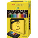 ≪店内商品☆ P2倍〜20倍! 7/26 01:59まで≫トンボ Tombow/色鉛筆/24色セット ロールケース入り色鉛筆NQ 丸軸 / CR-NQ24C