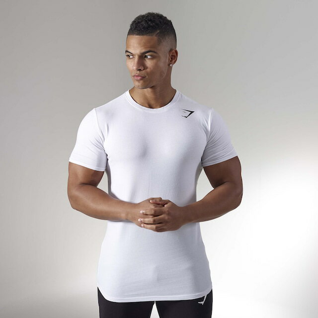☆【送料無料】GymShark　ジムシャーク　ARK　Tシャツ? 白【White】　メーカー直輸入品！　Lサイズ