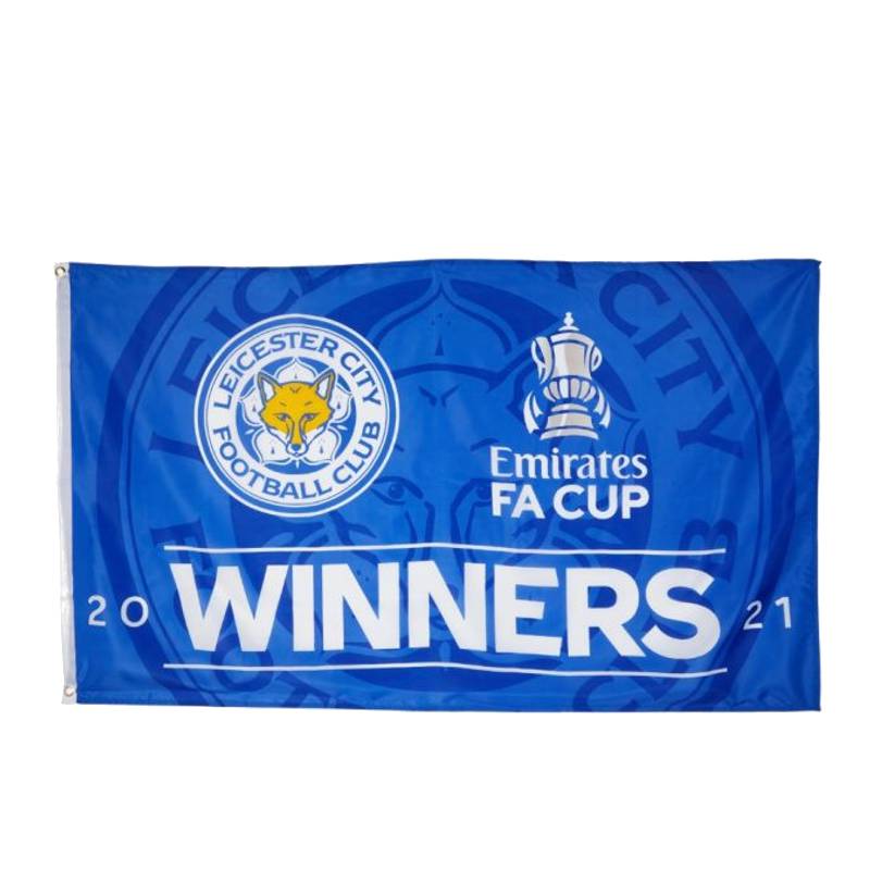 【送料無料品！他商品同梱OK！】レスターシティ　チームオフィシャル　FA Cup Winners ラージサイズフラッグ　150cm×90cm