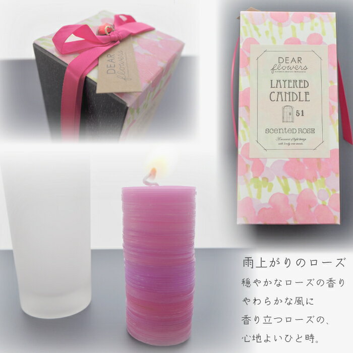 Layered candle CANDLE ��Rose�����å����������ɥ롡���������ۥ磻�ȥॹ�������󡡥����ޥ����ɥ롡���Ȼ��֡���ʬ���֡�aroma ����ǡ�����󡡲������С��ԥ󥯡��������