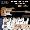 MODELSCHECTER SD-2-24-ALBODYLaminated Quilted Maple Top , Maple Top &amp; Alder Back(Three-layer structure)NECKMapleFINGER BOARDRosewood or MapleFRETS24 FretsSCALE25 1/2"JOINTUltra Access 4-BoltPICKUPSSCHECTER SUPER ROCK JSCHECTER MONSTER TONE JSCHECTER SUPER ROCK JBRIDGESGR Locking TremoloCONTROLVolume / Tone (Split Tone Control) / CRL 5Way / Mini Switch(Coil Split Switch)COLORBLU(See-thru Blue) / RED(See-thru Red) / AQB(Aqua Blue) / AMB(Amber) / PUR(See-thru Purple) / GRN(See-thru Green) / STBK(See-thru Black) / PINK(See-thru Pink)PRICE 203,500 yen (in TAX)185,000 yen (without TAX)Noteswith Soft CaseFD System(Option+11000yen)※こちらの商品は取り寄せ商品です。お届けまでお日にちをいただく場合がございます。納期等についての詳細はお問い合わせください。BODY BACK : ALDERアルダー材ならではの、抜けの良い、粘りのある骨太なサウンドをお楽しみいただけます。スーパーアジャストシステムわずらわしいロッドの調整がネックを取り外さずに出来ますので、少ない手間で常に最良のネックの状態で演奏できます。また、ロッドは両効きトラスロッドを採用しておりますので、逆反り状態のネックにも対応することが出来ます。Coil Split Switch (Tap)シングル、ハムバッカーを問わず、コイルタップすることが可能です。Split Tone Controlとあわせて、多彩なサウンドバリエーションをクリエイト出来ます。 Split Tone Control通常のHi-Cutに加え、トーンノブを引き上げた状態でLow-Cutとしても機能するパッシブ・サーキットシステム。バッテリーに頼らず、ナチュラルで多彩なトーンアレンジを可能にします。Schecter Monster Tone J & Super Rock Jシェクタージャパン企画開発の最新鋭ピックアップで、ワイドレンジとエッジの立ったシャープな立ち上がりが特徴。細やかなピッキングニュアンスにも敏感に反応し、より表情豊かなサウンドを表現することを可能にしています。Schecter Locking Tremolo評価の高いGotoh社製を採用。精度、耐久性、サウンド、操作性などそのままにオリジナリティをアップ。細かなビブラートからハードなアップ・ダウンまで完全対応します。プレートにはSCHECTERロゴ入りです。ウルトラアクセス4ボルト従来のANGLE4BOLTを更に進化させた新開発のオリジナルヒールカットです。ハイポジションでのよりスムーズなフィンガリングを約束します。24フレットをフルに駆使したテクニカルなフレーズ構築をサポートします。Arm Up Recess ブリッジ先端部のボディにザグリ加工を施すことにより、アームアップの可変域を広げています。&#160;