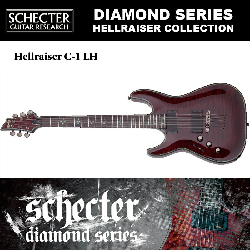 MODELHELLRAISER C-1 [AD-C-1-HR]BODYMahogany w/Quilted Maple Top (on BCH,TPB)Mahogany (on BLK,WHT)NECK3-pc MahoganyCONSTRUCTIONSet-neck with Ultra AccessFINGER BOARDRosewoodFRETS24 X-JumboSCALE25 1/2"INLAYAbalone Gothic Cross(on BCH,WHT,TPB)Grey Pearl Gothic Cross(on BLK)PICKUPSEMG Active 81-TW/89BRIDGETonePros TOM with Thru-bodyTUNERSSchecter LockingHARDWAREBlack ChromeCONTROLVo(tap) / Vo(tap) / Tone / 3-way SwitchBINDINGAbalone(on BCH,WHT),Gray Pearl(on BLK)COLORBlack Cherry(BCH) , Gross Black(BLK) , Gross White(WHT) , TRANS PURPLE BURST(TPB)PRICE BCH, TPB：198,000 yen (in TAX)　180,000 yen (without TAX)BLK, WHT：192,500 yen (in TAX)　175,000 yen (without TAX)Noteswith Soft CaseLEFT HAND AVAILABILITY： BCH (20% up charge)こちらの商品は取り寄せ商品です。メーカーの生産状況によりお日にちをいただく場合がございます。詳しい納期に関しましてはお問い合わせ下さい。
