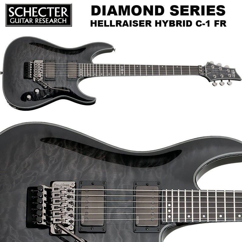 MODELHELLRAISER HYBRID C-1 FR [AD-C-1-FR-HR-HB]BODYMahogany w/Quilted Maple Top(on TBB)Mahogany(on UV)NECK3-pc MapleCONSTRUCTIONSet-neck with Ultra AccessFINGER BOARDEbonyFRETS24 X-JumboSCALE25 1/2"INLAYMOP Offset / Reverse Dots with Gothic Cross at 12 FretPICKUPSEMG 57(R) / EMG 66(F) with Brushed Black Chrome CoversBRIDGEFloyd Rose 1000 SeriesTUNERSGroverHARDWAREBlack ChromeCONTROLVo / Vo / Tone / 3-way SwitchBINDINGCarbon Fiber MultiplyCOLORTrans Black Burst(TBB) , Ultra Violet(UV)PRICE 220,000 yen (in TAX)　200,000 yen (without TAX)Noteswith Soft Case LEFT HAND AVAILABILITY : 20% up chargeこちらの商品は取り寄せ商品です。メーカーの生産状況により5〜6ヶ月いただく場合がございます。詳しい納期に関しましてはお問い合わせ下さい。