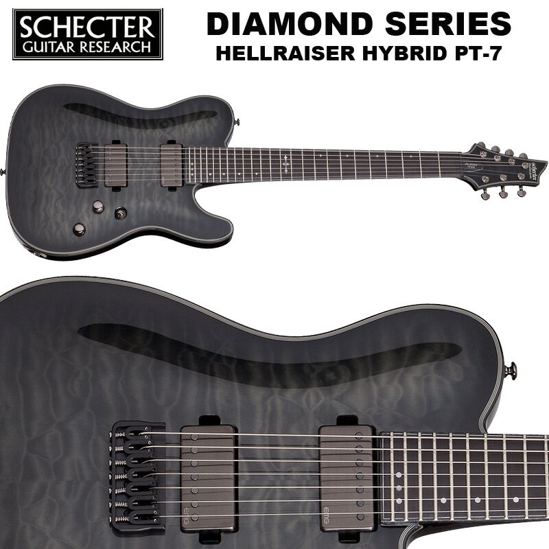 シェクター SCHECTER / HELLRAISER HYBRID PT-7 ブラック（黒） ヘルレイザー ハイブリッド PT7 ダイヤモンドシリーズ 7弦 テレキャスター タイプ エレキギター 送料無料