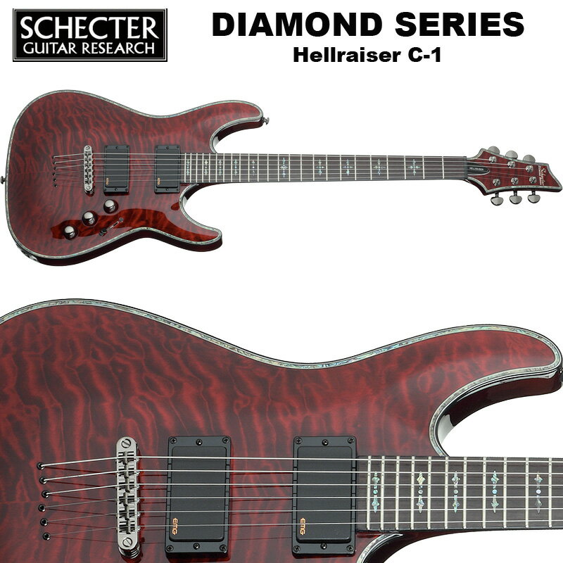 MODELHELLRAISER C-1 [AD-C-1-HR]BODYMahogany w/Quilted Maple Top (on BCH,TPB)Mahogany (on BLK,WHT)NECK3-pc MahoganyCONSTRUCTIONSet-neck with Ultra AccessFINGER BOARDRosewoodFRETS24 X-JumboSCALE25 1/2"INLAYAbalone Gothic Cross(on BCH,WHT,TPB)Grey Pearl Gothic Cross(on BLK)PICKUPSEMG Active 81-TW/89BRIDGETonePros TOM with Thru-bodyTUNERSSchecter LockingHARDWAREBlack ChromeCONTROLVo(tap) / Vo(tap) / Tone / 3-way SwitchBINDINGAbalone(on BCH,WHT),Gray Pearl(on BLK)COLORBlack Cherry(BCH) , Gross Black(BLK) , Gross White(WHT) , TRANS PURPLE BURST(TPB)PRICE BCH, TPB：198,000 yen (in TAX)　180,000 yen (without TAX)BLK, WHT：192,500 yen (in TAX)　175,000 yen (without TAX)Noteswith Soft CaseLEFT HAND AVAILABILITY： BCH (20% up charge)こちらの商品は取り寄せ商品です。メーカーの生産状況によりお日にちをいただく場合がございます。詳しい納期に関しましてはお問い合わせ下さい。