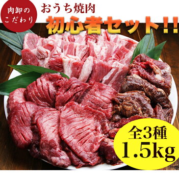 肉 福袋 焼肉 焼肉セット タン メガ盛り 2人 2人前 約 1kg 4人 から 5人 厚切り わけあり 訳あり パーティーセット カルビ ハラミ 小分け 冷凍食品 個包装 肉卸のこだわり★おうち焼肉初心者セット(1.5kg)