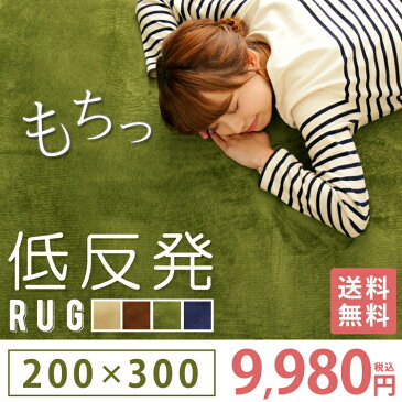 ★2点以上購入で300円OFF★ラグ マット 低反発ラグ 200×300cm 95527・95528・95529・95530送料無料 絨毯 カーペット ラグ ラグマット マット ベージュ・ブラウン・グリーン・ネイビー【D】【送料無料】