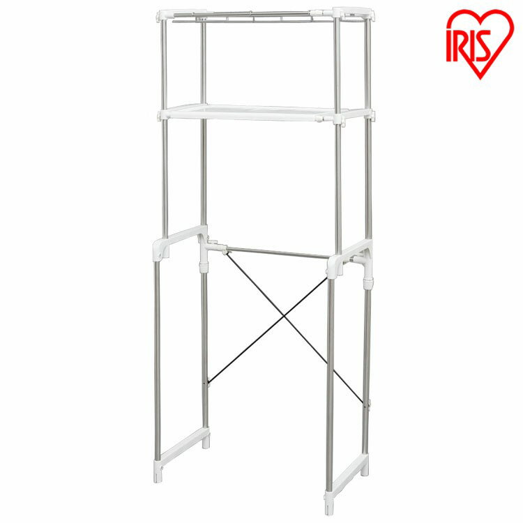 ランドリーラック 防水パン おしゃれ 洗面所 ランドリーラック 伸縮 2段 洗濯機ラック ラック 洗濯機収納 洗濯ラック 収納 ランドリー収納 収納棚 洗濯機 ...