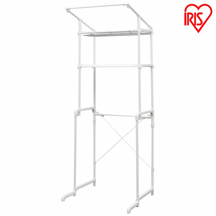 ランドリーラック 防水パン おしゃれ 洗面所 ランドリーラック 伸縮 2段 洗濯機ラック ラック 洗濯機収納 洗濯ラック 収納 ランドリー収納 収納棚 洗濯機 ...