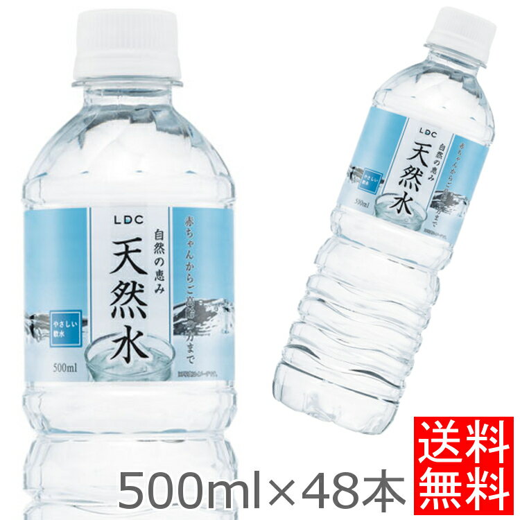水 48本セット LDC 自然の恵み天然水 500ml 水 非加熱 天然水 ミネラルウォーター 災害対策 飲料水 備蓄 500ml ペットボトル ライフドリンクカンパニー 【代引き不可】のサムネイル