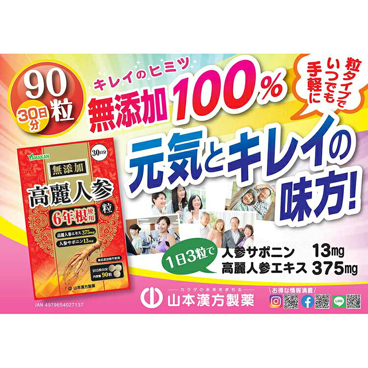 高麗人参粒100% 90粒 健康食品 山本漢方 健康 サプリメント 高麗人参 山本漢方製薬 bbstyle-10141043 ベッド・寝具・雑貨 B&Bスタイル サンプル画像3