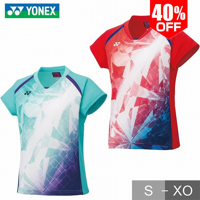 Rakuten - 40％OFF ヨネックス テニス バドミントン ゲームシャツ 半袖 レディース ウィメンズゲームシャツ 女性用 格品 UVカット 冷感 吸汗速乾 制電 日本製 ソフトテニス YONEX 20787 【365日あす楽対応】 2026SS06 楽天スーパーSALE RakutenスーパーSALE