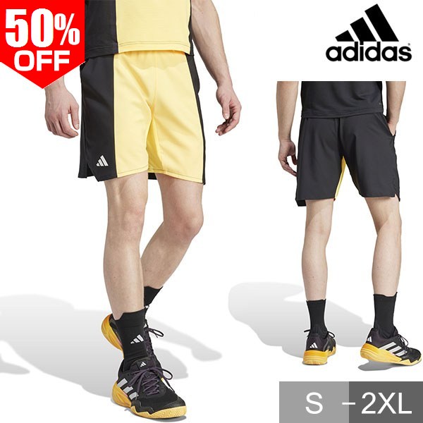 ADIDAS - 50％OFF 【在庫処分】 テニス アディダス ゲームパンツ メンズ ハーフパンツ テニスウェア HEAT. RDY エルゴ テニスショーツ 大人 ウェア スパーク×ブラック adidas NEG73 【365日あす楽対応】 楽天スーパーSALE RakutenスーパーSALE