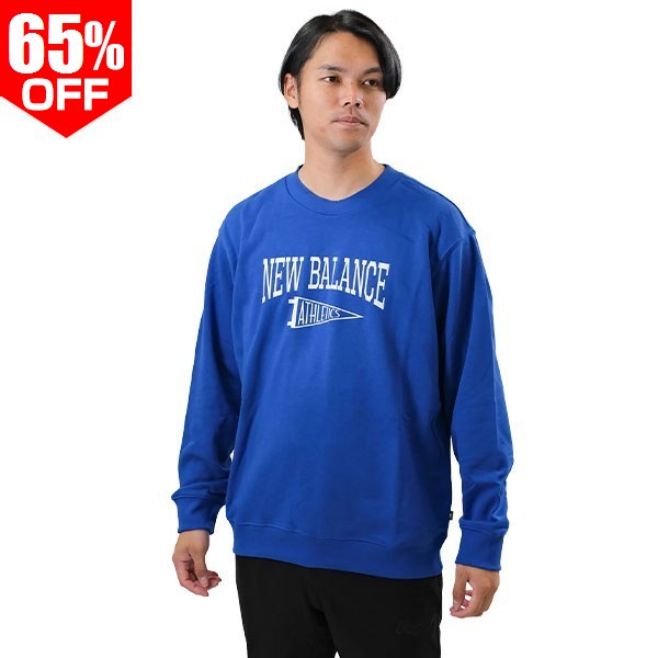 Rakuten - 65％OFF 【おひとり様1点のみ】 ニューバランス スウェット メンズ レディース クルーネック 裏毛 380g 厚手 MT43950 長袖 リラックスフィット 野球 スポーツ New Balance 365日あす楽 楽天スーパーSALE RakutenスーパーSALE