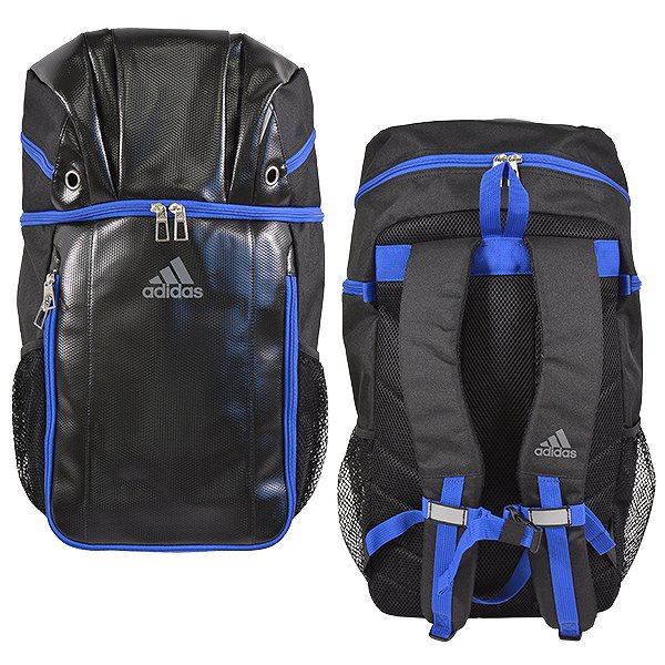 最大10%引クーポン アディダス サッカー ボール用デイパック ボール収納ポケット付き 約27L 黒×青 ADP26BKB バッグ バックパック リュックサック バッグ刺繍可(有料)セール サッカー 用品 セール