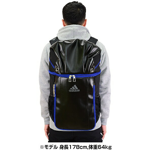 最大10%引クーポン アディダス サッカー ボール用デイパック ボール収納ポケット付き 約27L 黒×青 ADP26BKB バッグ バックパック リュックサック バッグ刺繍可(有料)セール サッカー 用品 セール