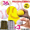 野球 練習 やわらか&打感ありボール 36個セット(12個セット×3) 専用メッシュバッグ付き ウレタンボール PUボール キャッチボール 打撃 バッティング ...