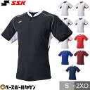 野球 2ボタンベースボールTシャツ 半袖 大人 練習着シャツ SSK エスエスケイ Sから2XO 大きいサイズ ベースボールシャツ Tシャツ 練習用 速乾 野球...