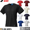 野球 ユニフォーム 2ボタンプレゲームシャツ 無地 メッシュ 大人 練習着シャツ SSK エスエスケイ Sから2XO 大きいサイズ ユニホーム 練習用 野球ウェ...