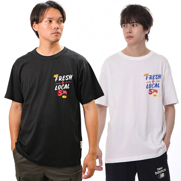 【M/Lサイズ限定/在庫品限り】 Tシャツ メンズ ニューバランス New Balance NB Essentials 574 グラフィックショートスリーブ 白 黒 半袖 丸首 おしゃれ かっこいい コットン素材 バインダーネック グラフィックTシャツ 大人 一般用 レディース 男女兼用 セール MT31521
