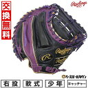 【交換往復送料無料】野球 キャッチャーミット 少年 軟式 子供 右投げ ローリングス Rawlings ジュニア HYPER TECH COLOR SYNC サイズ:31.5 シュアキャッチ ブラック/パープル gj5fhtc2afs-bppl 型付け可能(G) 2025年後期NEWモデル 【365日あす楽対応】