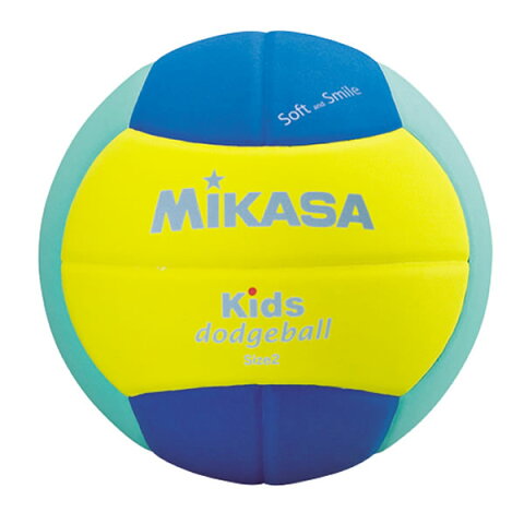 最大10％引クーポン ドッジボール ミカサ キッズドッジボール2号 EVA 軽量約160g 青/黄/緑 SD20-YLG 取寄 少年用 ジュニア