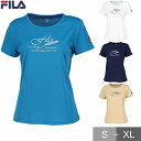 テニス Tシャツ レディース フィラ FILA 半袖 半そで Uネック 通気性 吸汗速乾 UVカット ドライ 涼しい 快適 スポーツTシャツ アクティブウェア トレーニングウェア 春夏用 練習着 部活動 テニスウェア バドミントンウェア スポーツウェア トップス 女性用 VL2925