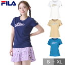 フィラ テニス Tシャツ レディース 半袖 吸汗速乾 UVカット メッシュ 通気性 アップリケロゴ おしゃれ スポーツウェア FILA VL2926 楽天スーパーSALE RakutenスーパーSALE