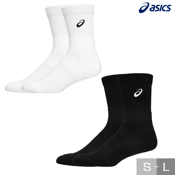 アシックス テニス メンズ レディース RESOLUTION クルーソックス ハーフソックス ソックス ショート丈 ショートソックス 白 黒 靴下 23-25c...