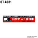【メール便可】防犯カメラ 防犯ステッカー(横型/赤色/300×60mm)【CT-A051】