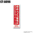 【メール便可】防犯カメラ 多言語対応 防犯ステッカー(縦型/赤色/80×300mm)【CT-A096】