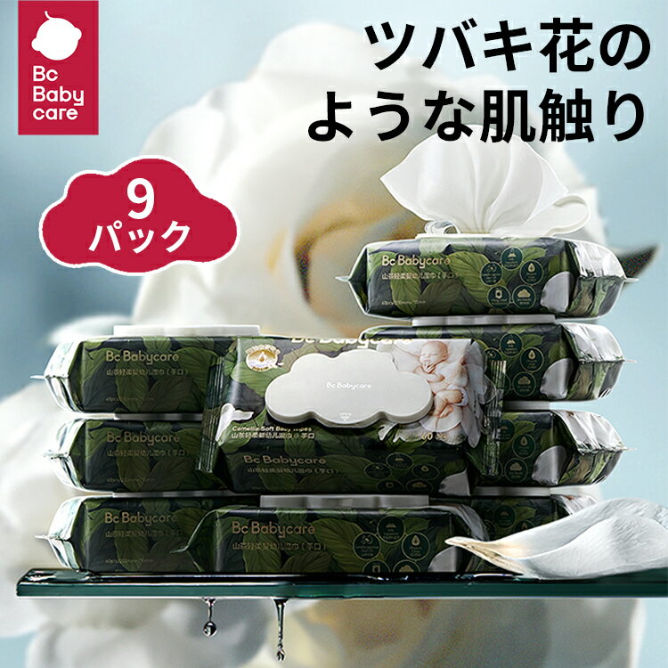 手口ふき 純水99.9％ 破れにくい 60枚 3パック 9パック ウェットティッシュ ウェットワイプ 赤ちゃん 540枚 ふた 山茶花 赤ちゃん用 手口拭き ベビー ベビー用 ポーチ厚手 肌にやさしい 保湿 ウェットシート Bc Babycare